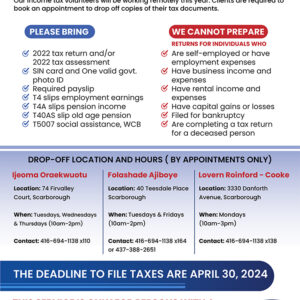 Free Income Tax Clinic flayer