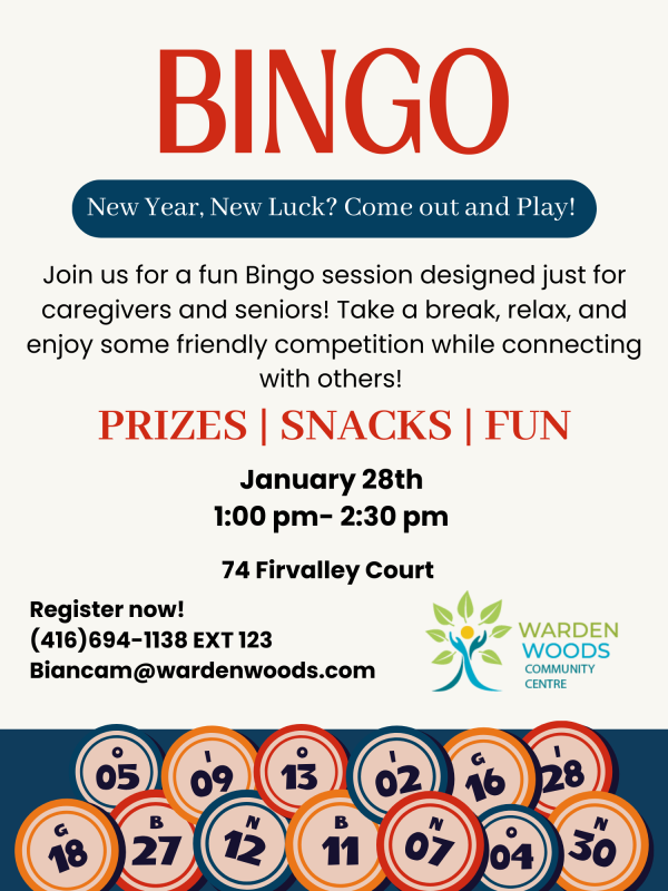 New Year Caregiver and Senior Bingo!