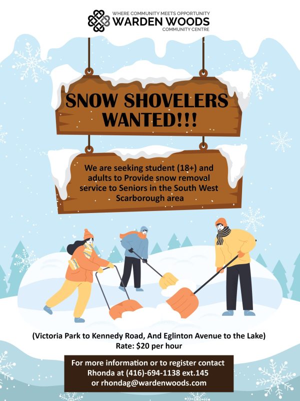 Snow Shovellers Wanted!